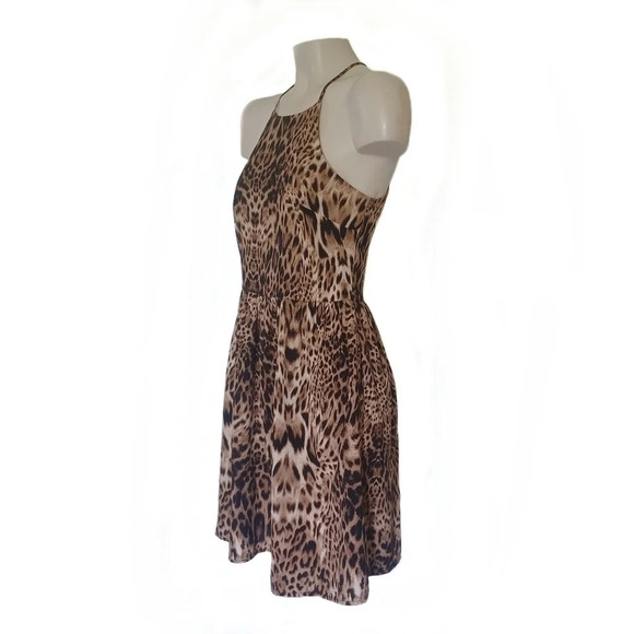 EVERLY Animal Print Mini Cocktail Dress Lepard Clubbing Y2K USA - Picture 3 of 5